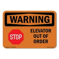 Предупредителен знак - асансьор извън ред със символ