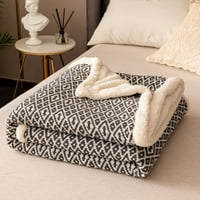 Плетено одеяло за хвърляне плюс одеяло от руно двойно слой топъл климатик за дрямка-59 79
