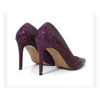 Tenmi дамски рокли обувки Оценени пръсти помпи се приплъзват на стилети на високи ток жени комфорт модна лилава 11