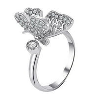 Aufmer Jewelry Clearance Rings Дами модна диамант Любов отворен творчески