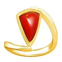 Divya Shakti 8.25-8. Триъгълник на карата червен корал moonga munga gemstone panchdhatu пръстен за жени