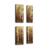 Комплект от - Birch Forest II - Съвременна изящна изкуство Giclee on Canvas Gallery Wrap - Décor на стената - Арт живопис - Готов за окачване
