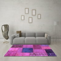 Ahgly Company Indoor Square Pachwork Purple Prisomal Area Rugs, 4 'квадрат