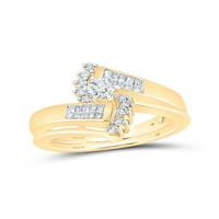 Jewels 14kt жълто злато кръгло диамантен булчински сватбен пръстен лента cttw размер 8