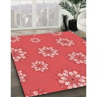 Ahgly Company Indoor Square Marqued Ferrari Red Area Rugs, 6 'квадрат
