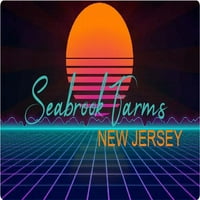 Seabrook Farms New Jersey Vinyl Decal Stiker Retro Neon Design