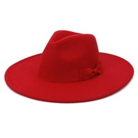 Униза Стилен широк вълнен колан плосък топ федора шапка шапка шапка шапка