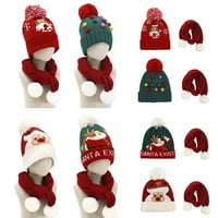 Коледна шапка шал Санта Селфи Коледна елен модел детски шал шал комплект