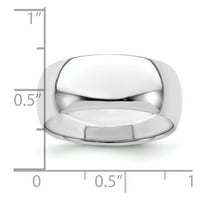 Бели стерлингови сребърни пръстени сватбени стандартни полукръгли на Rhodium