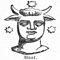 Митология: Баал. Ncanaanite божество. Гравиране на дърво, 19 век. Печат на плакат от