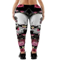 Paille жени панталони Контрол на корема йога панталони с високи талии удобни ежедневни джинзи розови флорални m